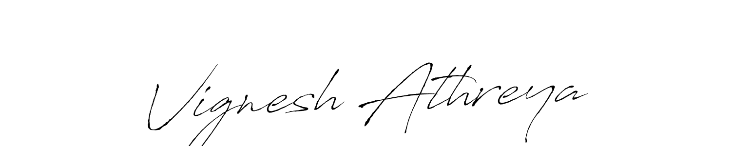Vignesh Athreya stylish signature style. Best Handwritten Sign (Antro_Vectra) for my name. Handwritten Signature Collection Ideas for my name Vignesh Athreya. Vignesh Athreya signature style 6 images and pictures png