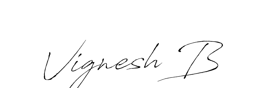 Vignesh B stylish signature style. Best Handwritten Sign (Antro_Vectra) for my name. Handwritten Signature Collection Ideas for my name Vignesh B. Vignesh B signature style 6 images and pictures png