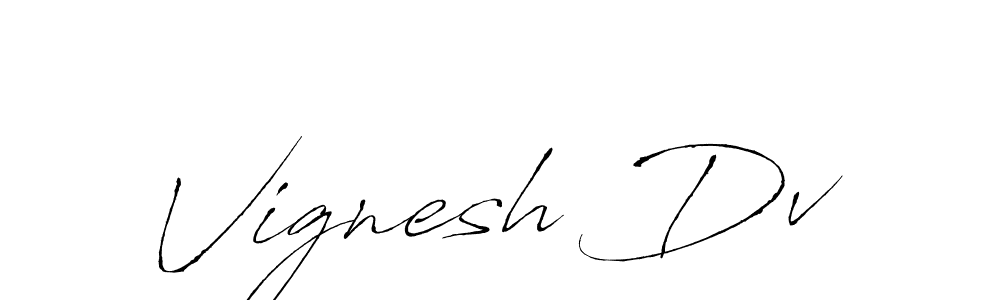 Make a beautiful signature design for name Vignesh Dv. With this signature (Antro_Vectra) style, you can create a handwritten signature for free. Vignesh Dv signature style 6 images and pictures png