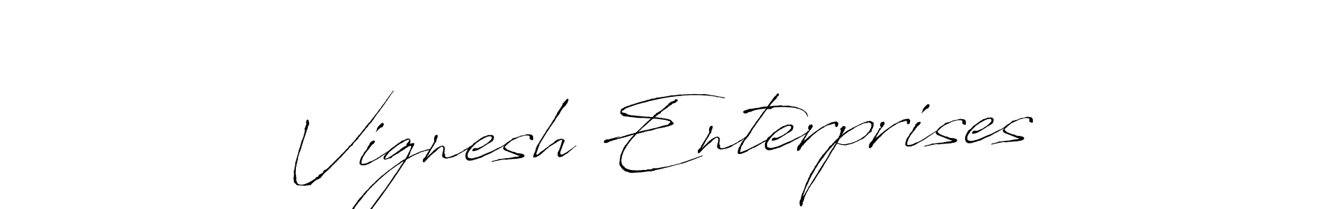 How to make Vignesh Enterprises name signature. Use Antro_Vectra style for creating short signs online. This is the latest handwritten sign. Vignesh Enterprises signature style 6 images and pictures png