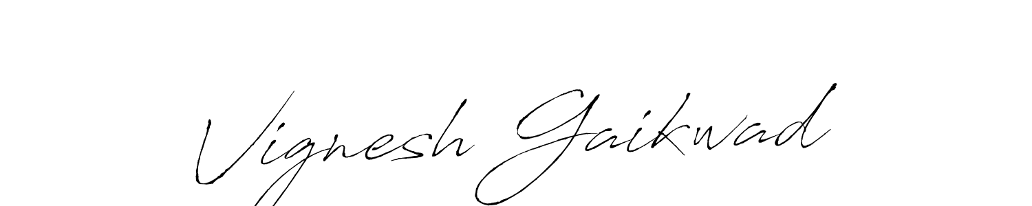 Make a beautiful signature design for name Vignesh Gaikwad. With this signature (Antro_Vectra) style, you can create a handwritten signature for free. Vignesh Gaikwad signature style 6 images and pictures png