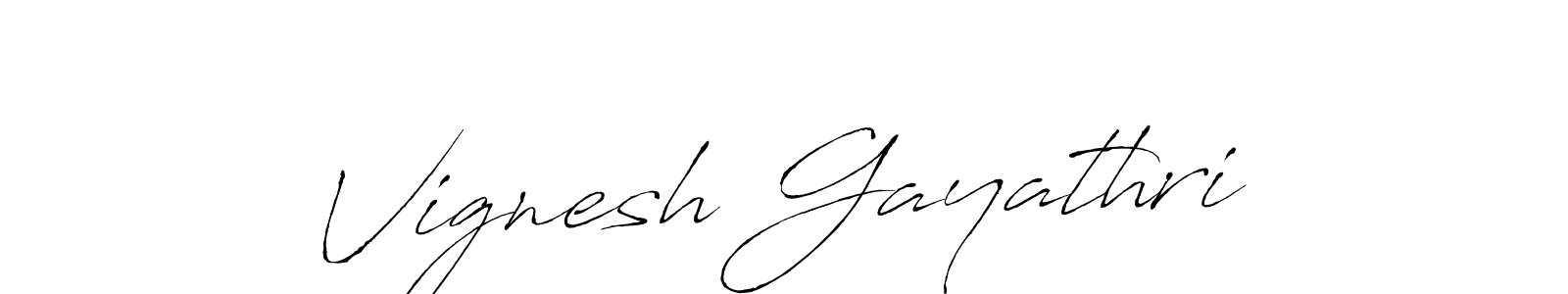 Make a beautiful signature design for name Vignesh Gayathri. With this signature (Antro_Vectra) style, you can create a handwritten signature for free. Vignesh Gayathri signature style 6 images and pictures png