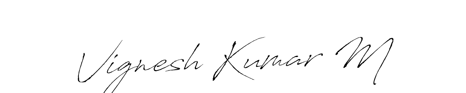 This is the best signature style for the Vignesh Kumar M name. Also you like these signature font (Antro_Vectra). Mix name signature. Vignesh Kumar M signature style 6 images and pictures png