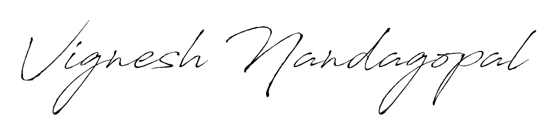 Achieve flawless digital penmanship with Vignesh Nandagopal name in Antro_Vectra font. The perfect tool for creating online signatures. Vignesh Nandagopal signature style 6 images and pictures png
