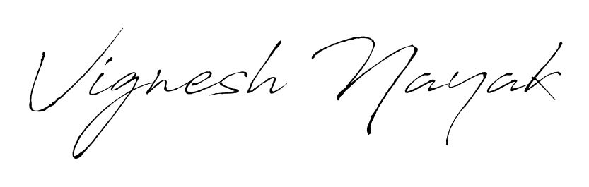 The Antro_Vectra handwriting style adds charm and authenticity to name Vignesh Nayak. A wonderful choice for personal thank-you notes. Vignesh Nayak signature style 6 images and pictures png