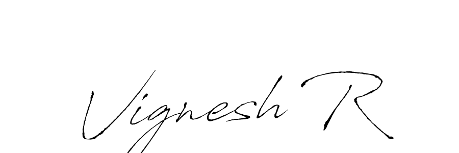 Use a signature maker to create a handwritten signature online. With this signature software, you can design (Antro_Vectra) your own signature for name Vignesh R. Vignesh R signature style 6 images and pictures png