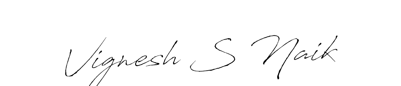 Antro_Vectra is a professional signature style that is perfect for those who want to add a touch of class to their signature. It is also a great choice for those who want to make their signature more unique. Get Vignesh S Naik name to fancy signature for free. Vignesh S Naik signature style 6 images and pictures png