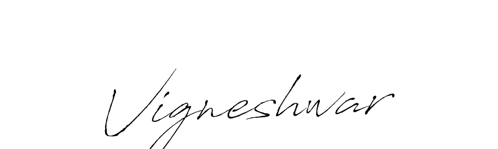 Create a beautiful signature design for name Vigneshwar. With this signature (Antro_Vectra) fonts, you can make a handwritten signature for free. Vigneshwar signature style 6 images and pictures png