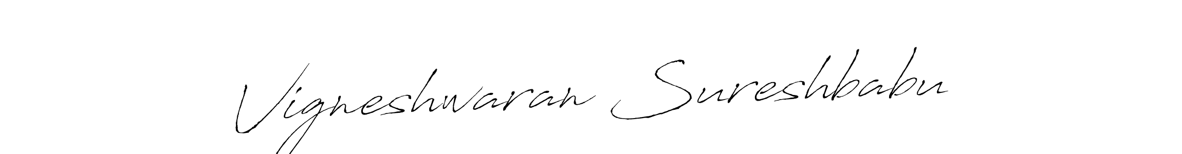 This is the best signature style for the Vigneshwaran Sureshbabu name. Also you like these signature font (Antro_Vectra). Mix name signature. Vigneshwaran Sureshbabu signature style 6 images and pictures png