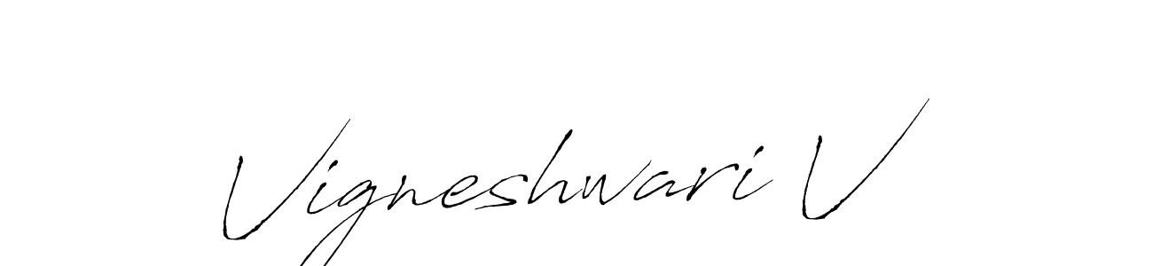 Use a signature maker to create a handwritten signature online. With this signature software, you can design (Antro_Vectra) your own signature for name Vigneshwari V. Vigneshwari V signature style 6 images and pictures png