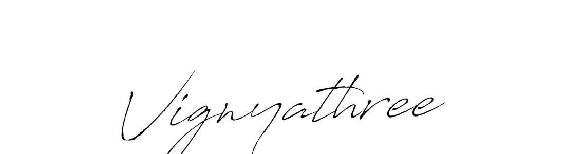 Use a signature maker to create a handwritten signature online. With this signature software, you can design (Antro_Vectra) your own signature for name Vignyathree. Vignyathree signature style 6 images and pictures png