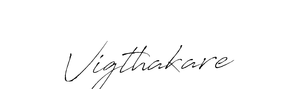 Make a beautiful signature design for name Vigthakare. With this signature (Antro_Vectra) style, you can create a handwritten signature for free. Vigthakare signature style 6 images and pictures png