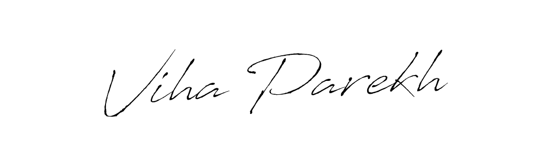 How to make Viha Parekh name signature. Use Antro_Vectra style for creating short signs online. This is the latest handwritten sign. Viha Parekh signature style 6 images and pictures png