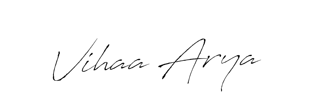 You should practise on your own different ways (Antro_Vectra) to write your name (Vihaa Arya) in signature. don't let someone else do it for you. Vihaa Arya signature style 6 images and pictures png