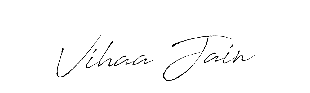 Design your own signature with our free online signature maker. With this signature software, you can create a handwritten (Antro_Vectra) signature for name Vihaa Jain. Vihaa Jain signature style 6 images and pictures png