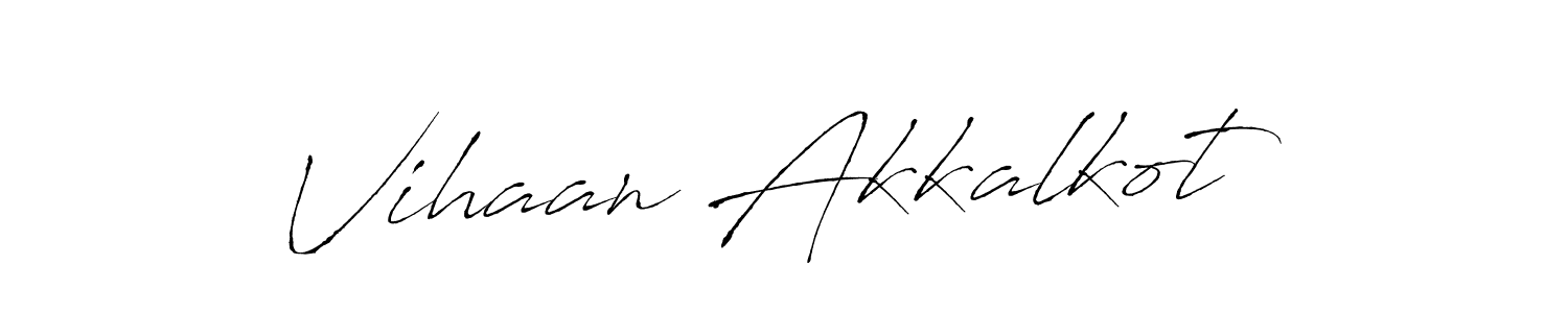 How to make Vihaan Akkalkot name signature. Use Antro_Vectra style for creating short signs online. This is the latest handwritten sign. Vihaan Akkalkot signature style 6 images and pictures png