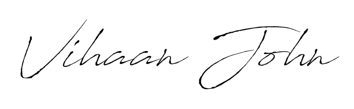 The Antro_Vectra typeface gives name Vihaan John a refined look. Suitable for certificates, diplomas, and official verification. Vihaan John signature style 6 images and pictures png
