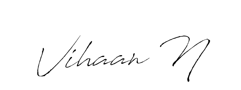 Similarly Antro_Vectra is the best handwritten signature design. Signature creator online .You can use it as an online autograph creator for name Vihaan N. Vihaan N signature style 6 images and pictures png