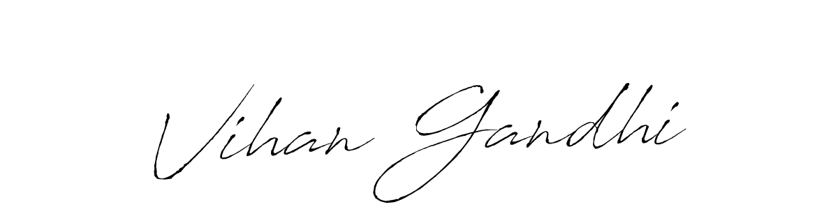 Vihan Gandhi stylish signature style. Best Handwritten Sign (Antro_Vectra) for my name. Handwritten Signature Collection Ideas for my name Vihan Gandhi. Vihan Gandhi signature style 6 images and pictures png