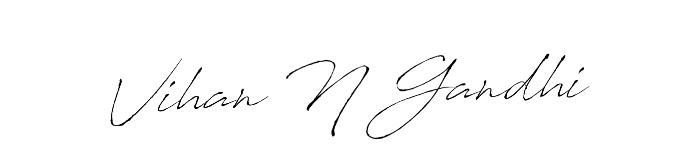 Also You can easily find your signature by using the search form. We will create Vihan N Gandhi name handwritten signature images for you free of cost using Antro_Vectra sign style. Vihan N Gandhi signature style 6 images and pictures png