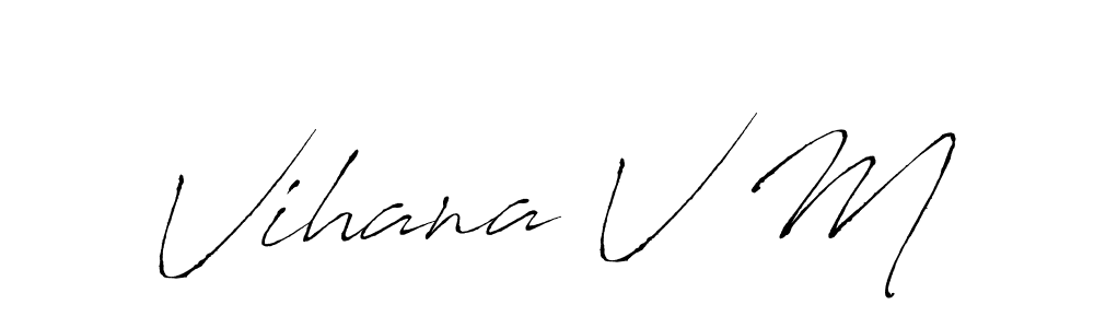 if you are searching for the best signature style for your name Vihana V M. so please give up your signature search. here we have designed multiple signature styles  using Antro_Vectra. Vihana V M signature style 6 images and pictures png
