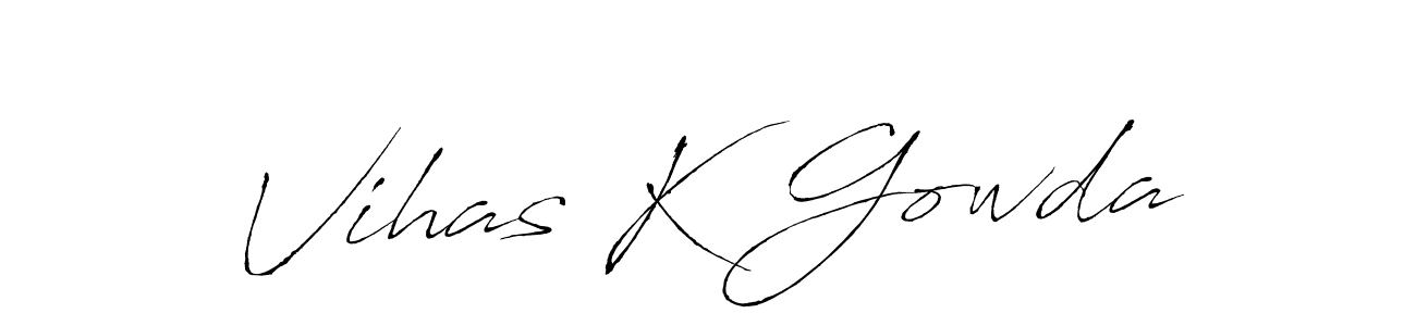 Antro_Vectra is a professional signature style that is perfect for those who want to add a touch of class to their signature. It is also a great choice for those who want to make their signature more unique. Get Vihas K Gowda name to fancy signature for free. Vihas K Gowda signature style 6 images and pictures png