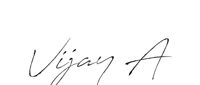 Make a beautiful signature design for name Vijay A. With this signature (Antro_Vectra) style, you can create a handwritten signature for free. Vijay A signature style 6 images and pictures png