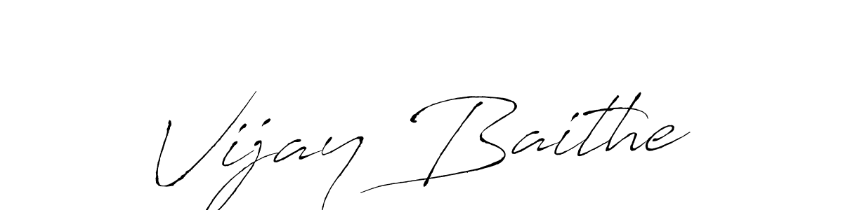 How to make Vijay Baithe name signature. Use Antro_Vectra style for creating short signs online. This is the latest handwritten sign. Vijay Baithe signature style 6 images and pictures png