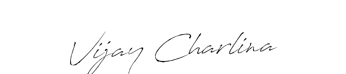 Also we have Vijay Charlina name is the best signature style. Create professional handwritten signature collection using Antro_Vectra autograph style. Vijay Charlina signature style 6 images and pictures png