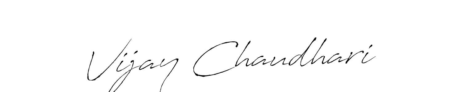 How to make Vijay Chaudhari name signature. Use Antro_Vectra style for creating short signs online. This is the latest handwritten sign. Vijay Chaudhari signature style 6 images and pictures png