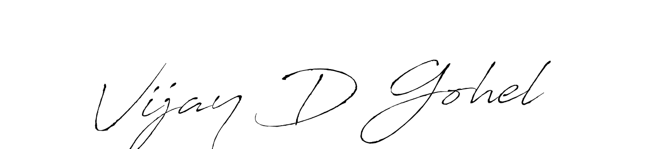 Design your own signature with our free online signature maker. With this signature software, you can create a handwritten (Antro_Vectra) signature for name Vijay D Gohel. Vijay D Gohel signature style 6 images and pictures png