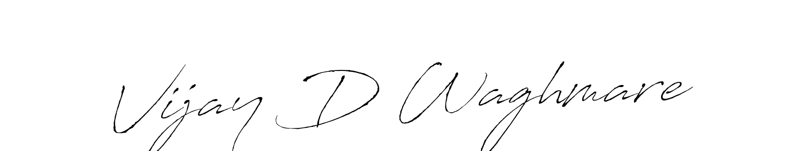 How to make Vijay D Waghmare name signature. Use Antro_Vectra style for creating short signs online. This is the latest handwritten sign. Vijay D Waghmare signature style 6 images and pictures png