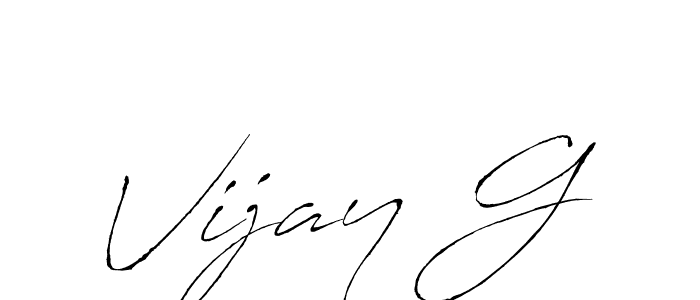 Make a beautiful signature design for name Vijay G. With this signature (Antro_Vectra) style, you can create a handwritten signature for free. Vijay G signature style 6 images and pictures png