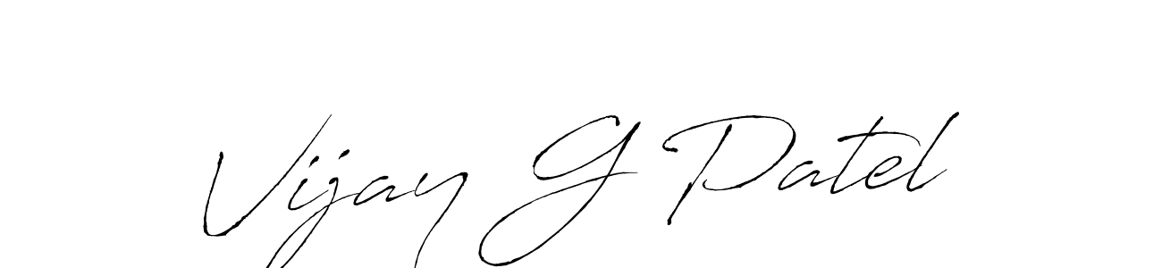 Use a signature maker to create a handwritten signature online. With this signature software, you can design (Antro_Vectra) your own signature for name Vijay G Patel. Vijay G Patel signature style 6 images and pictures png