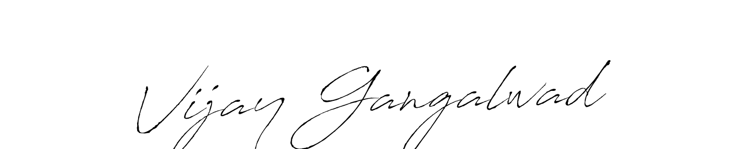 Create a beautiful signature design for name Vijay Gangalwad. With this signature (Antro_Vectra) fonts, you can make a handwritten signature for free. Vijay Gangalwad signature style 6 images and pictures png