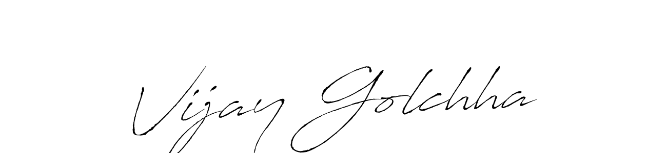 How to make Vijay Golchha name signature. Use Antro_Vectra style for creating short signs online. This is the latest handwritten sign. Vijay Golchha signature style 6 images and pictures png