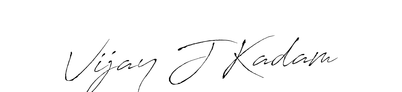 Make a beautiful signature design for name Vijay J Kadam. With this signature (Antro_Vectra) style, you can create a handwritten signature for free. Vijay J Kadam signature style 6 images and pictures png