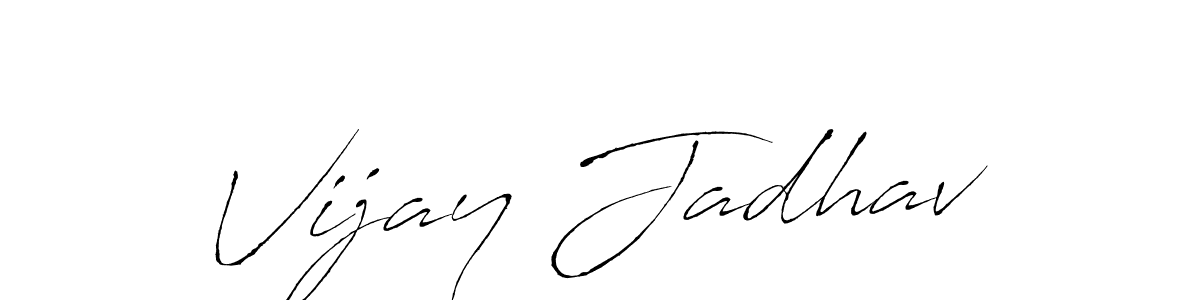 How to make Vijay Jadhav name signature. Use Antro_Vectra style for creating short signs online. This is the latest handwritten sign. Vijay Jadhav signature style 6 images and pictures png