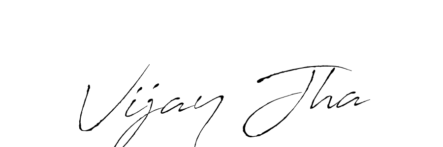 Make a beautiful signature design for name Vijay Jha. With this signature (Antro_Vectra) style, you can create a handwritten signature for free. Vijay Jha signature style 6 images and pictures png