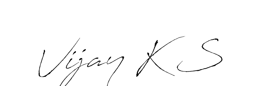 Make a beautiful signature design for name Vijay K S. With this signature (Antro_Vectra) style, you can create a handwritten signature for free. Vijay K S signature style 6 images and pictures png