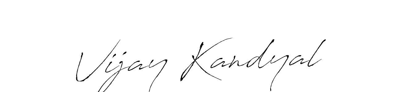 How to make Vijay Kandyal name signature. Use Antro_Vectra style for creating short signs online. This is the latest handwritten sign. Vijay Kandyal signature style 6 images and pictures png