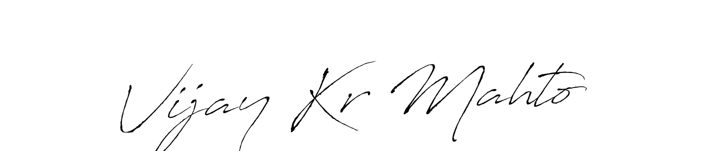 How to make Vijay Kr Mahto name signature. Use Antro_Vectra style for creating short signs online. This is the latest handwritten sign. Vijay Kr Mahto signature style 6 images and pictures png