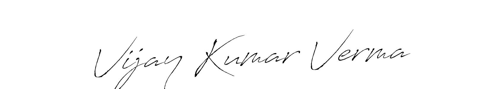 How to make Vijay Kumar Verma name signature. Use Antro_Vectra style for creating short signs online. This is the latest handwritten sign. Vijay Kumar Verma signature style 6 images and pictures png