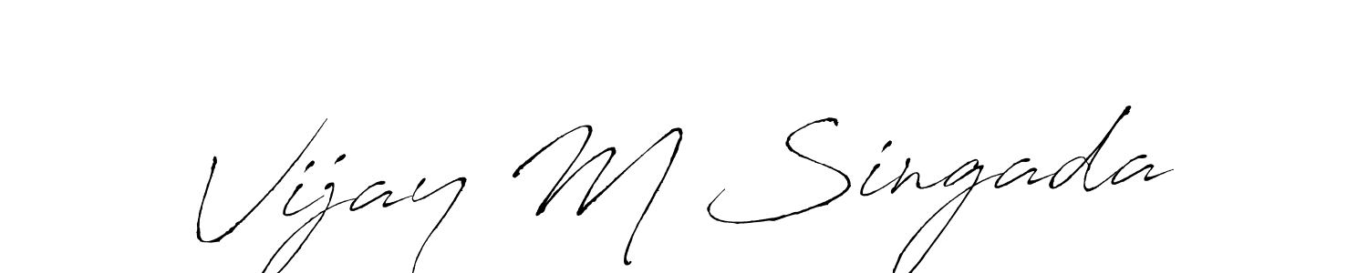 Create a beautiful signature design for name Vijay M Singada. With this signature (Antro_Vectra) fonts, you can make a handwritten signature for free. Vijay M Singada signature style 6 images and pictures png