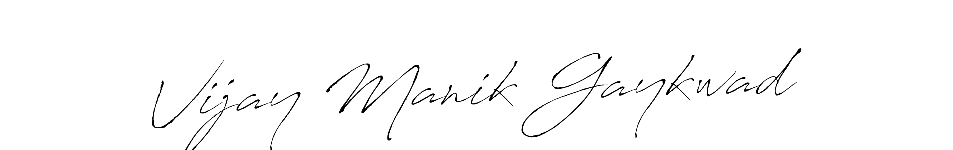 Design your own signature with our free online signature maker. With this signature software, you can create a handwritten (Antro_Vectra) signature for name Vijay Manik Gaykwad. Vijay Manik Gaykwad signature style 6 images and pictures png