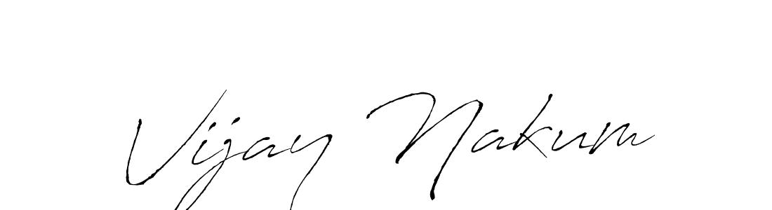 How to make Vijay Nakum name signature. Use Antro_Vectra style for creating short signs online. This is the latest handwritten sign. Vijay Nakum signature style 6 images and pictures png
