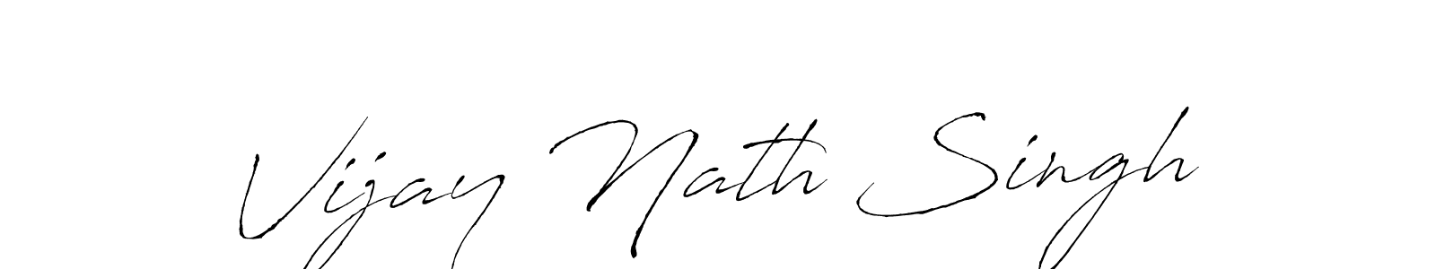 How to make Vijay Nath Singh name signature. Use Antro_Vectra style for creating short signs online. This is the latest handwritten sign. Vijay Nath Singh signature style 6 images and pictures png