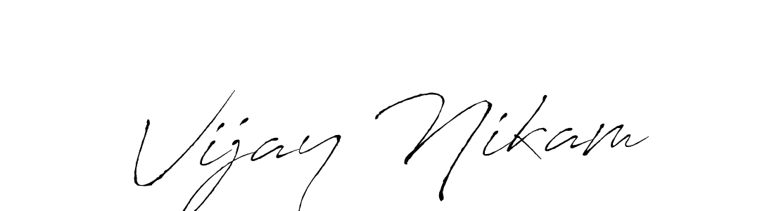 Vijay Nikam stylish signature style. Best Handwritten Sign (Antro_Vectra) for my name. Handwritten Signature Collection Ideas for my name Vijay Nikam. Vijay Nikam signature style 6 images and pictures png