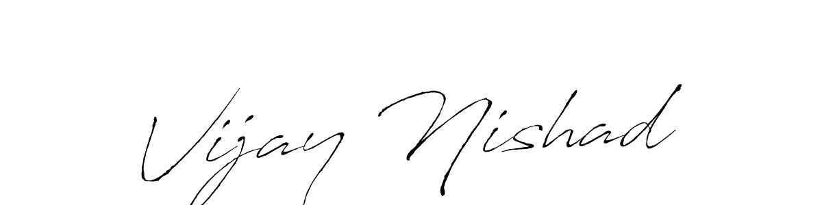 The best way (Antro_Vectra) to make a short signature is to pick only two or three words in your name. The name Vijay Nishad include a total of six letters. For converting this name. Vijay Nishad signature style 6 images and pictures png