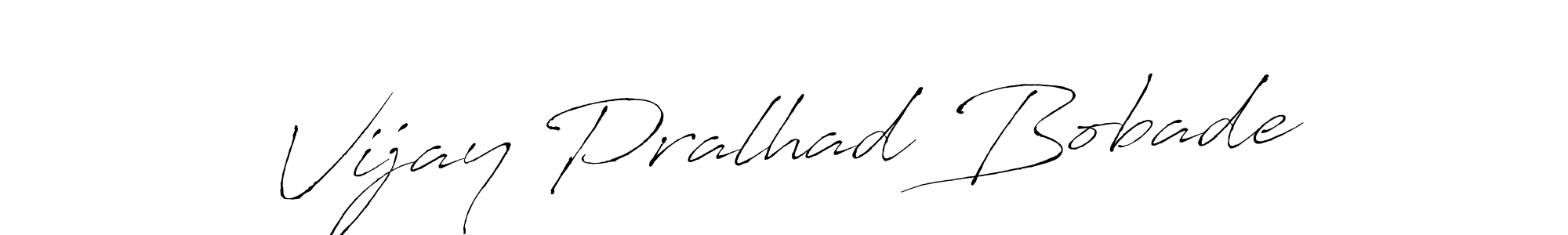 How to make Vijay Pralhad Bobade name signature. Use Antro_Vectra style for creating short signs online. This is the latest handwritten sign. Vijay Pralhad Bobade signature style 6 images and pictures png